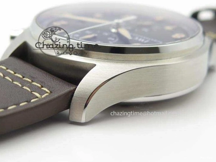 MIROTIME 0601 Pilot Chrono SS IW387808 CF3 ZF 1:1 Best Edition On Brown Leather Strap A Soft 7328